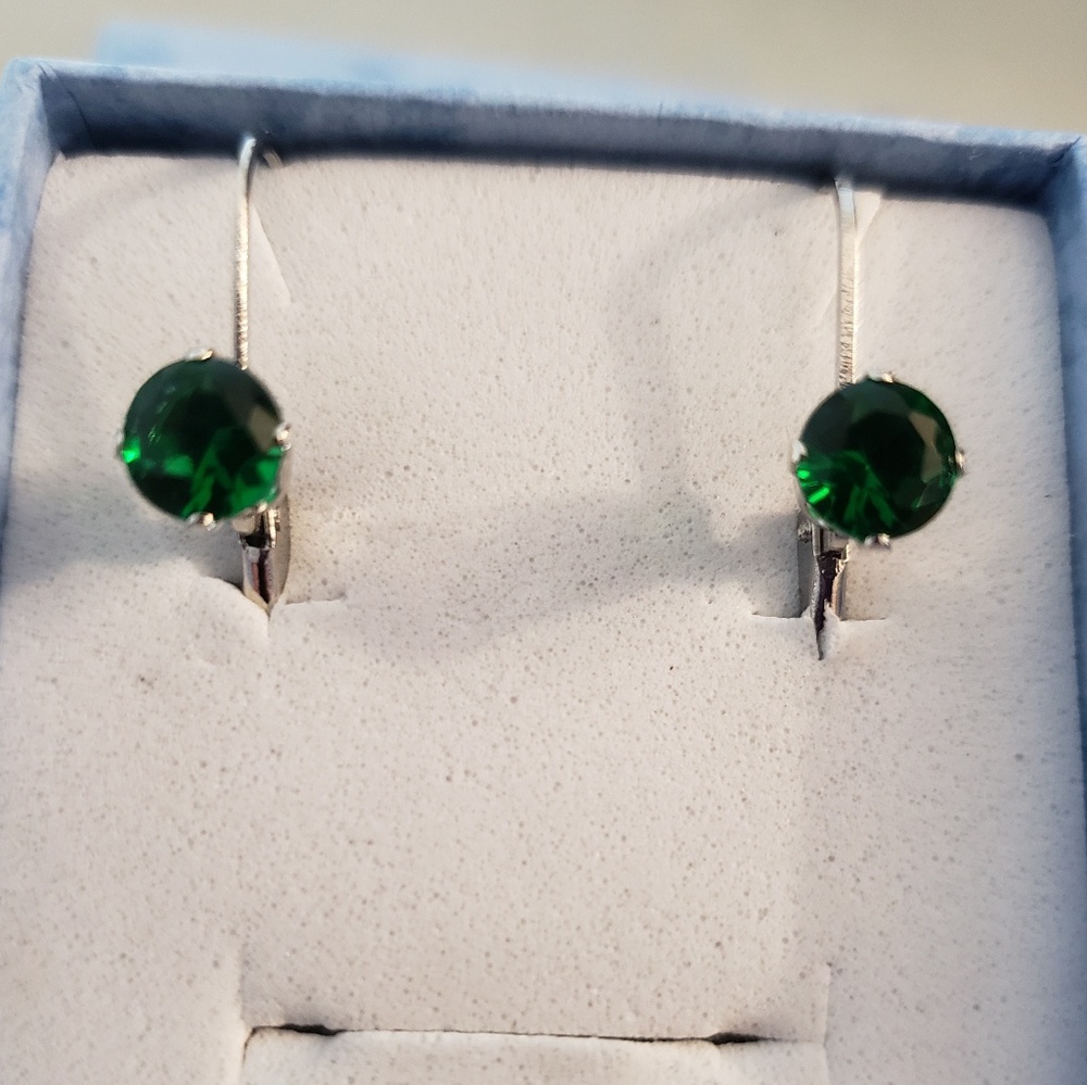 Sterling silver Emerald earrings